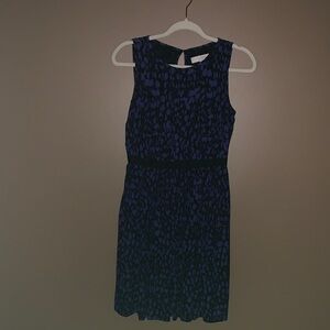 LOFT Bright Lavender and Black Midi Dress